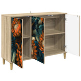 vidaXL Dressoir RHENEN Sonoma 102 x 33 x 75 cm Bewerkt hout