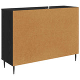 vidaXL Dressoir RHENEN Zwart eiken 102 x 33 x 76 cm Bewerkt hout