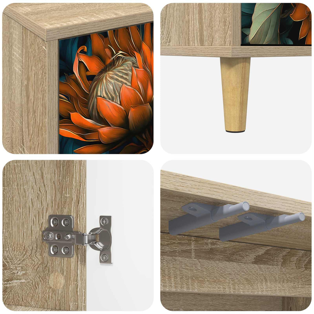 vidaXL Tv-meubel RHENEN 69 x 33 x 50 cm Sonoma Bewerkt hout
