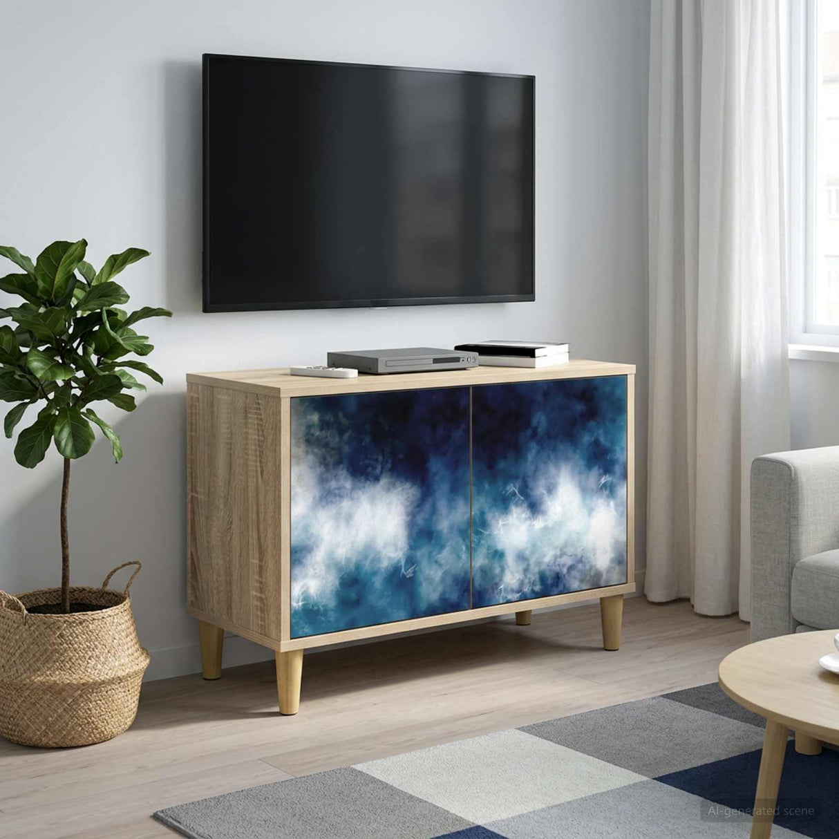 vidaXL Tv-meubel RHENEN 69 x 33 x 50 cm Sonoma Bewerkt hout