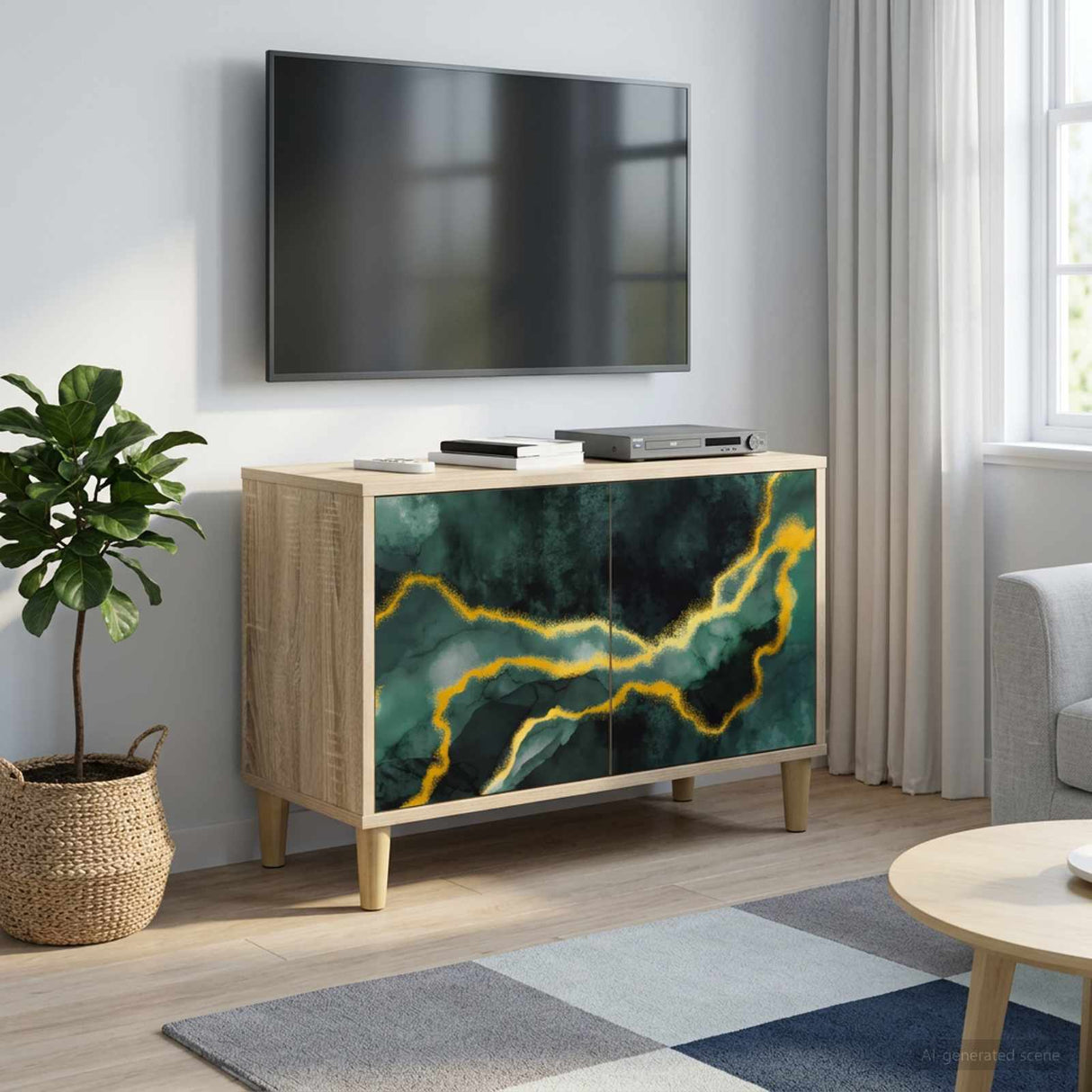 vidaXL Tv-meubel RHENEN 69 x 33 x 50 cm Sonoma Bewerkt hout