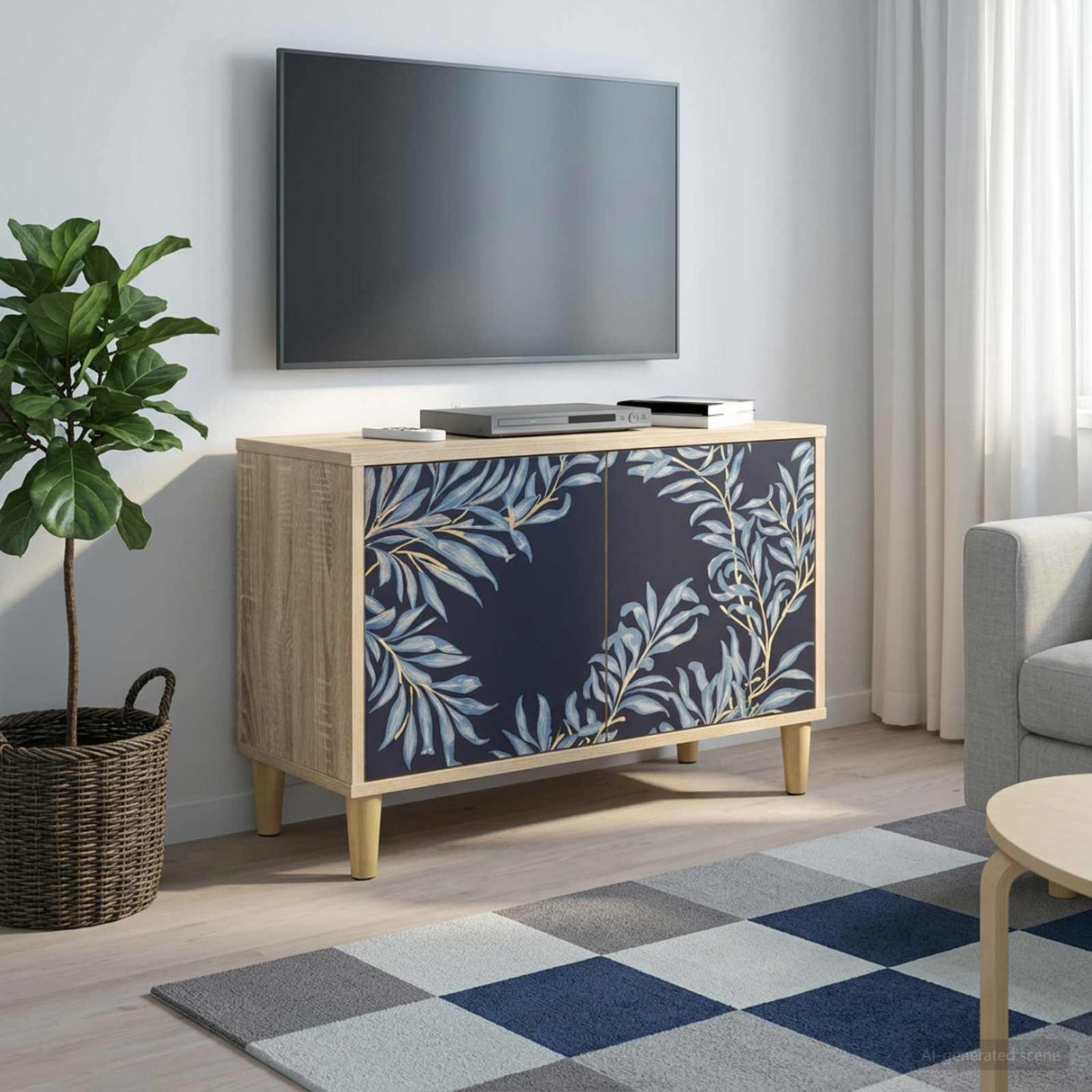 vidaXL Tv-meubel RHENEN 69 x 33 x 50 cm Sonoma Bewerkt hout