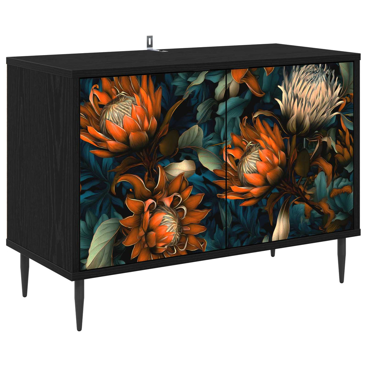 vidaXL Tv-meubel RHENEN 69 x 33 x 50,5 cm Zwart eiken Bewerkt hout