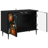 vidaXL Tv-meubel RHENEN 69 x 33 x 50,5 cm Zwart eiken Bewerkt hout