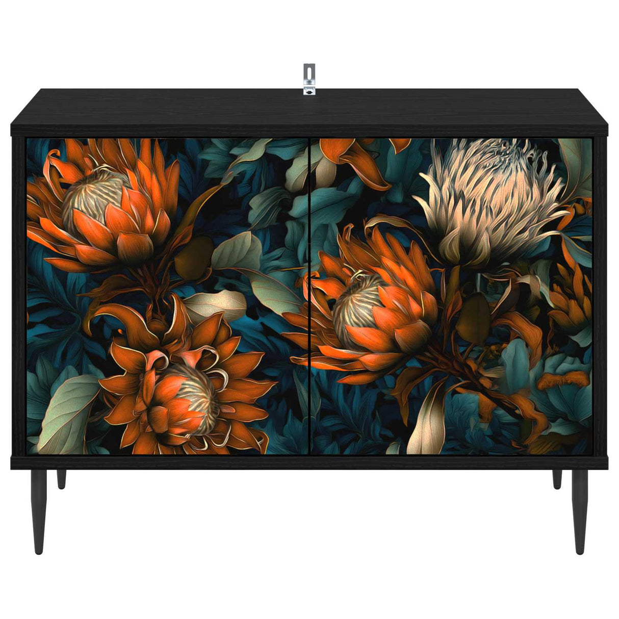 vidaXL Tv-meubel RHENEN 69 x 33 x 50,5 cm Zwart eiken Bewerkt hout