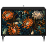 vidaXL Tv-meubel RHENEN 69 x 33 x 50,5 cm Zwart eiken Bewerkt hout