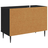 vidaXL Tv-meubel RHENEN 69 x 33 x 50,5 cm Zwart eiken Bewerkt hout