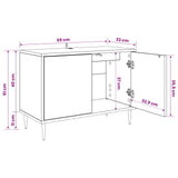 vidaXL Tv-meubel RHENEN 69 x 33 x 50,5 cm Zwart eiken Bewerkt hout