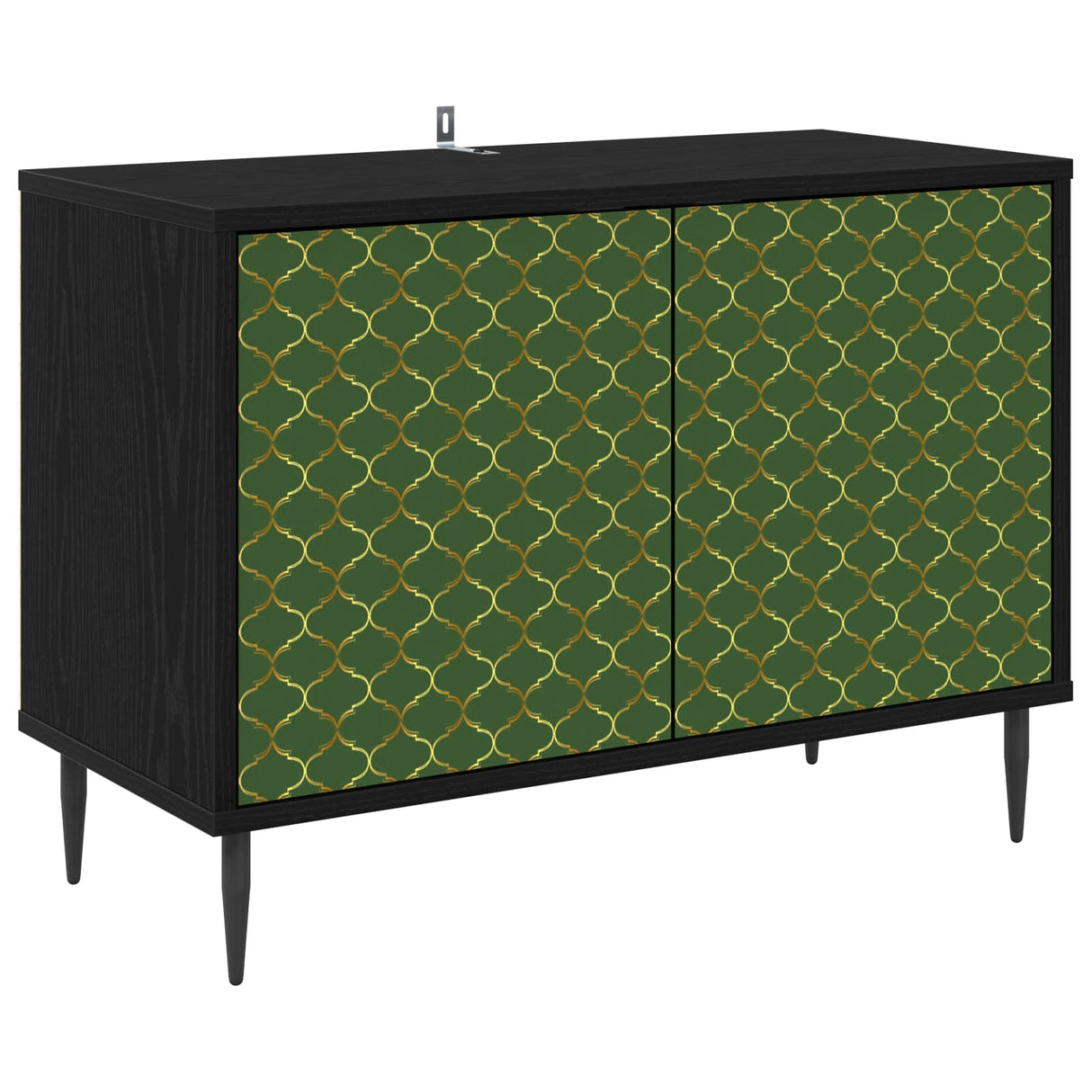 vidaXL Tv-meubel RHENEN 69 x 33 x 50,5 cm Zwart eiken Bewerkt hout
