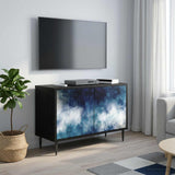 vidaXL Tv-meubel RHENEN 69 x 33 x 50,5 cm Zwart eiken Bewerkt hout