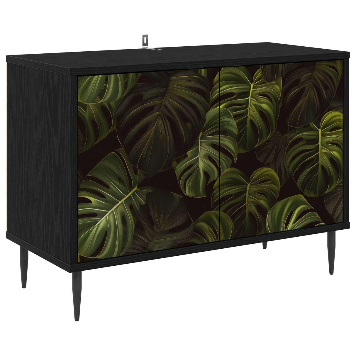 vidaXL Tv-meubel RHENEN 69 x 33 x 50,5 cm Zwart eiken Bewerkt hout