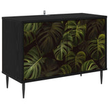 vidaXL Tv-meubel RHENEN 69 x 33 x 50,5 cm Zwart eiken Bewerkt hout
