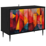 vidaXL Tv-meubel RHENEN 69 x 33 x 50,5 cm Zwart eiken Bewerkt hout