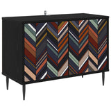 vidaXL Tv-meubel RHENEN 69 x 33 x 50,5 cm Zwart eiken Bewerkt hout