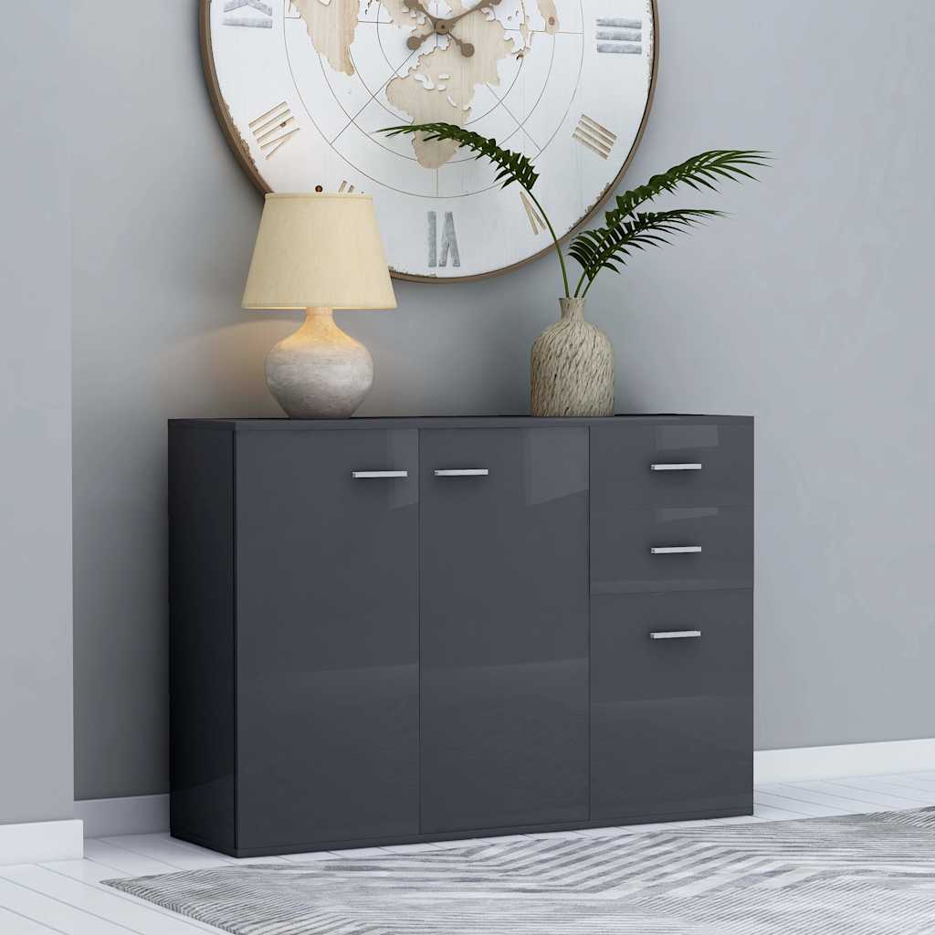 vidaXL Dressoir 105x30x75 cm bewerkt hout zwart