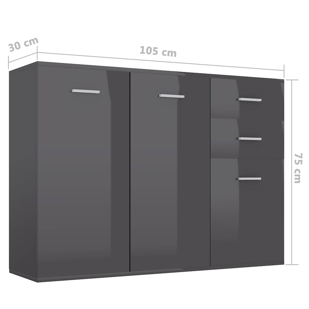 vidaXL Dressoir 105x30x75 cm bewerkt hout zwart