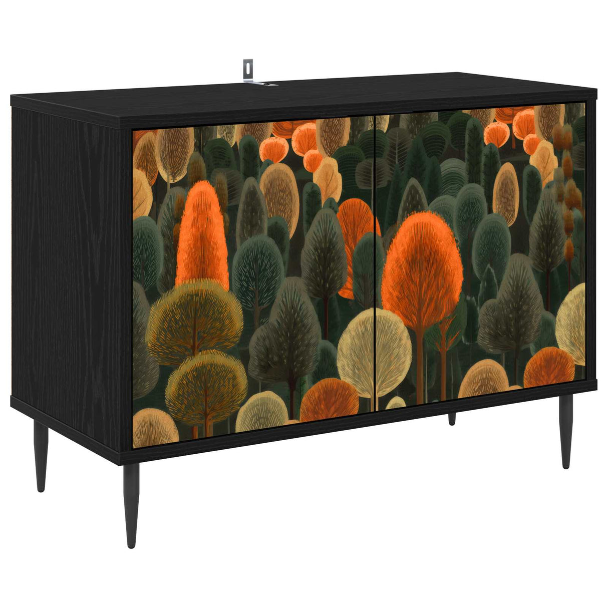 vidaXL Tv-meubel RHENEN 69 x 33 x 50,5 cm Zwart eiken Bewerkt hout