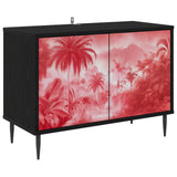 vidaXL Tv-meubel RHENEN 69 x 33 x 50,5 cm Zwart eiken Bewerkt hout