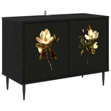 vidaXL Tv-meubel RHENEN 69 x 33 x 50,5 cm Zwart eiken Bewerkt hout