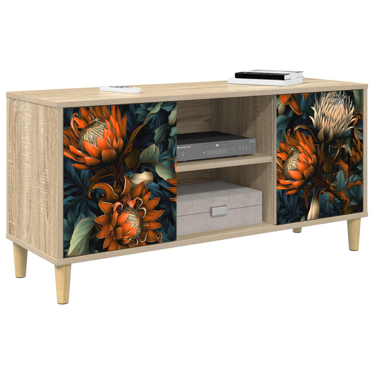 vidaXL TV Cabinet RHENEN 102 x 33 x 50 cm Sonoma Engineered Wood