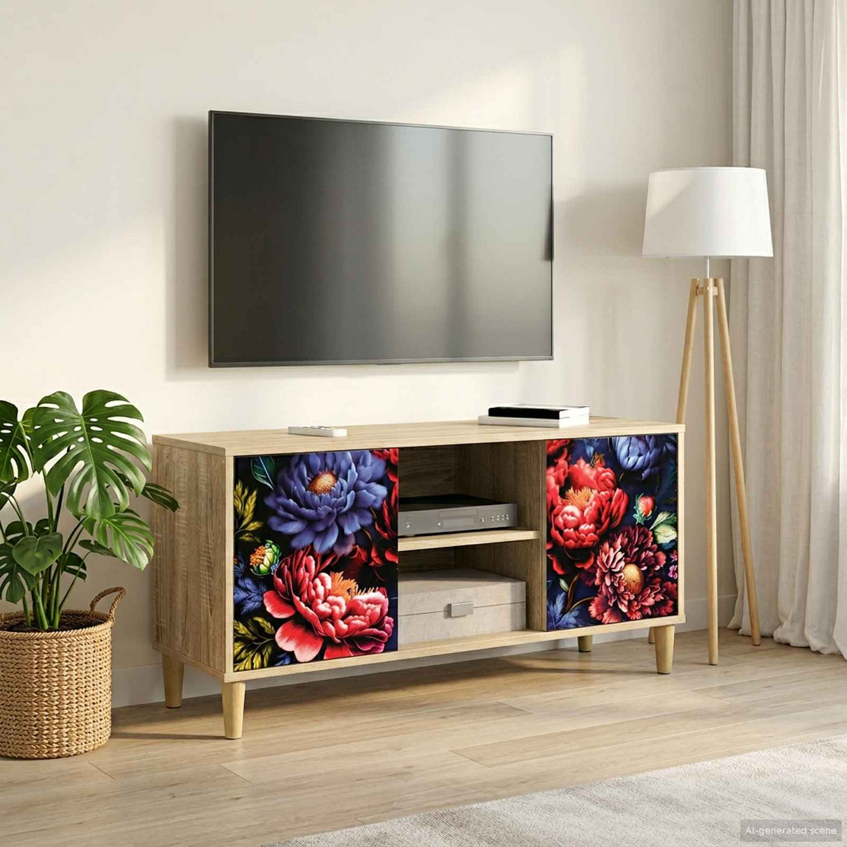 vidaXL TV Cabinet RHENEN 102 x 33 x 50 cm Sonoma Engineered Wood