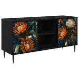 vidaXL Tv-meubel RHENEN 102 x 33 x 51 cm Zwart eiken Bewerkt hout