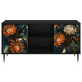 vidaXL Tv-meubel RHENEN 102 x 33 x 51 cm Zwart eiken Bewerkt hout