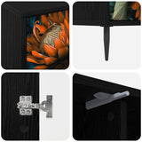 vidaXL Tv-meubel RHENEN 102 x 33 x 51 cm Zwart eiken Bewerkt hout