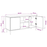 vidaXL Tv-meubel RHENEN 102 x 33 x 51 cm Zwart eiken Bewerkt hout