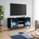 vidaXL Tv-meubel RHENEN 102 x 33 x 51 cm Zwart eiken Bewerkt hout