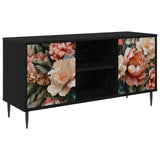 vidaXL Tv-meubel RHENEN 102 x 33 x 51 cm Zwart eiken Bewerkt hout