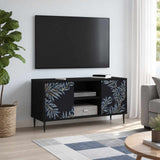vidaXL Tv-meubel RHENEN 102 x 33 x 51 cm Zwart eiken Bewerkt hout