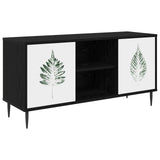 vidaXL Tv-meubel RHENEN 102 x 33 x 51 cm Zwart eiken Bewerkt hout