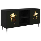 vidaXL Tv-meubel RHENEN 102 x 33 x 51 cm Zwart eiken Bewerkt hout