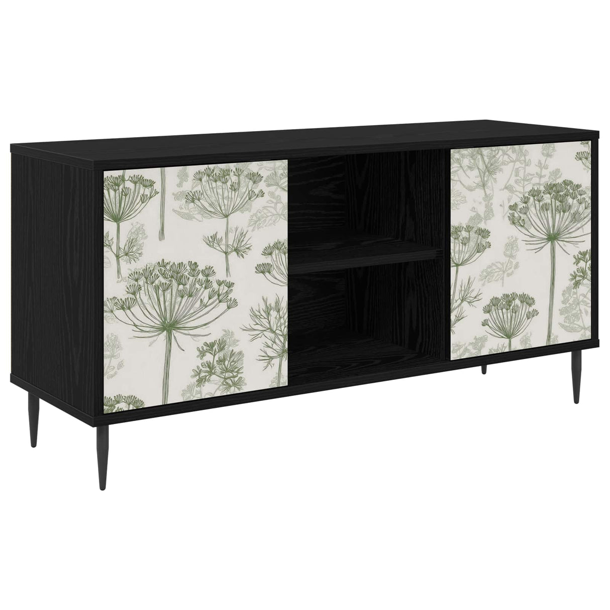 vidaXL Tv-meubel RHENEN 102 x 33 x 51 cm Zwart eiken Bewerkt hout