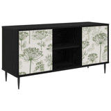 vidaXL Tv-meubel RHENEN 102 x 33 x 51 cm Zwart eiken Bewerkt hout