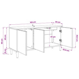 vidaXL Tv-meubel RHENEN 102 x 33 x 50 cm Sonoma Bewerkt hout