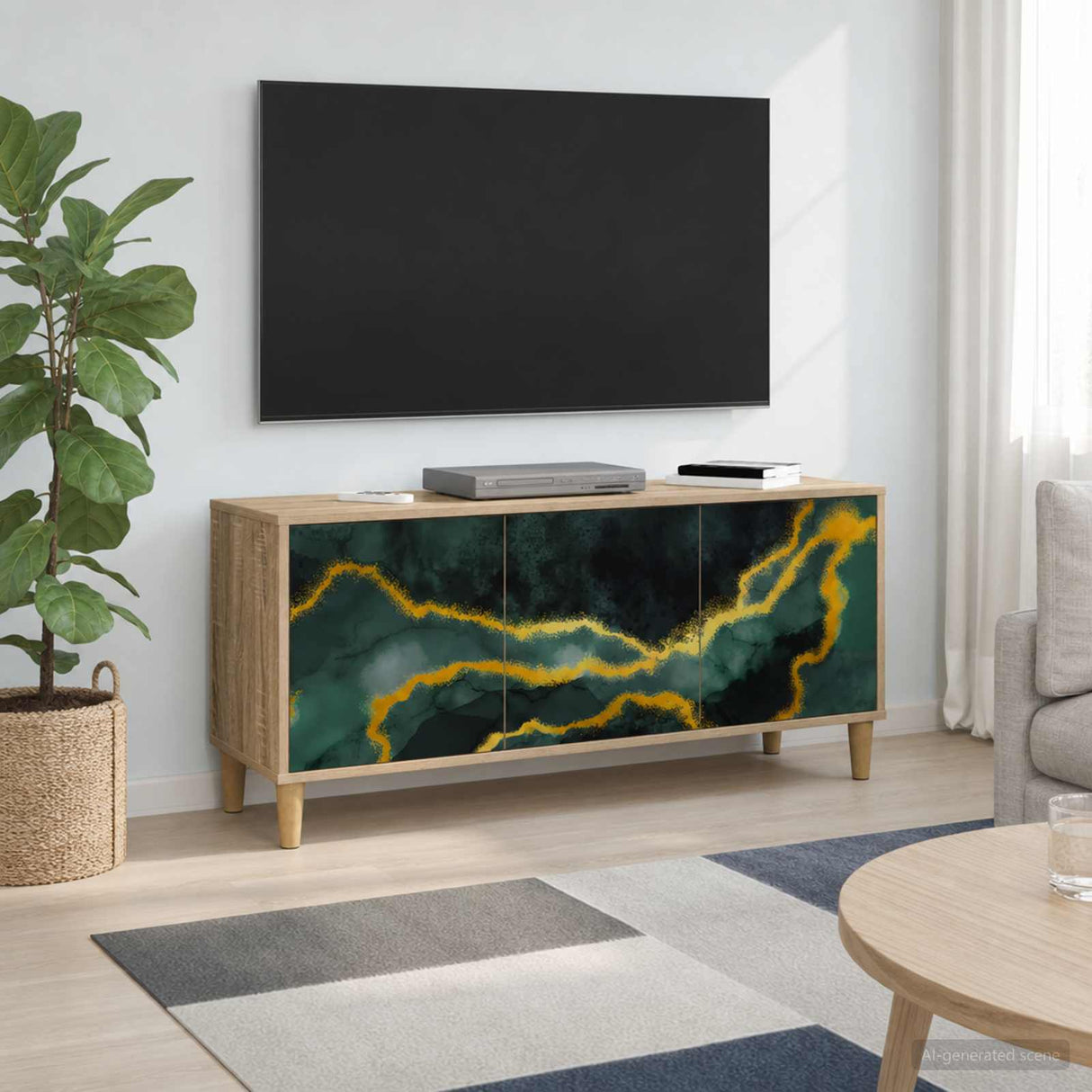 vidaXL Tv-meubel RHENEN 102 x 33 x 50 cm Sonoma Bewerkt hout