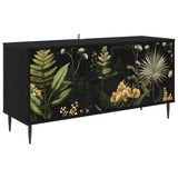 vidaXL Tv-meubel RHENEN 102 x 33 x 51 cm Zwart eiken Bewerkt hout