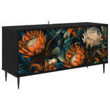 vidaXL Tv-meubel RHENEN 102 x 33 x 51 cm Zwart eiken Bewerkt hout