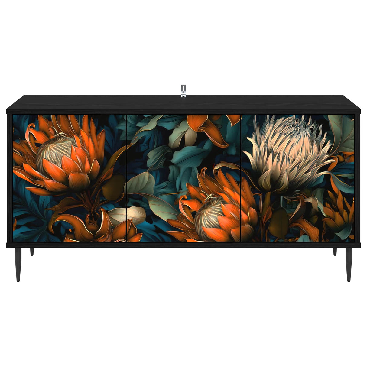 vidaXL Tv-meubel RHENEN 102 x 33 x 51 cm Zwart eiken Bewerkt hout