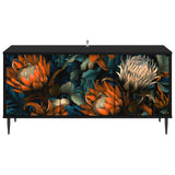 vidaXL Tv-meubel RHENEN 102 x 33 x 51 cm Zwart eiken Bewerkt hout