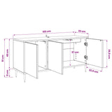 vidaXL Tv-meubel RHENEN 102 x 33 x 51 cm Zwart eiken Bewerkt hout