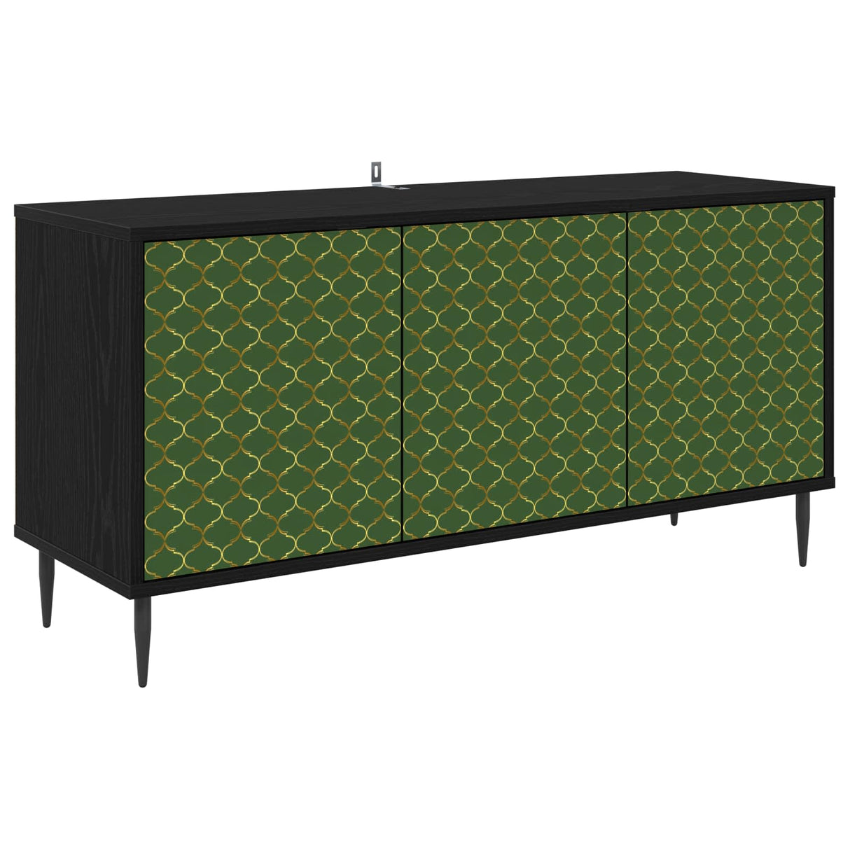 vidaXL Tv-meubel RHENEN 102 x 33 x 51 cm Zwart eiken Bewerkt hout