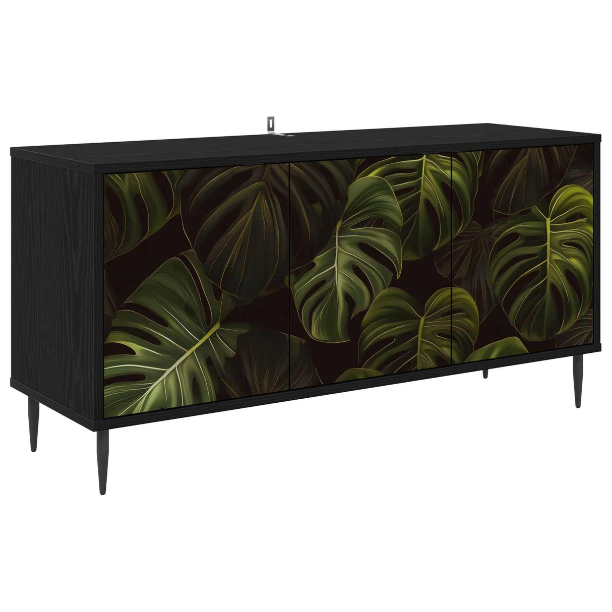 vidaXL Tv-meubel RHENEN 102 x 33 x 51 cm Zwart eiken Bewerkt hout
