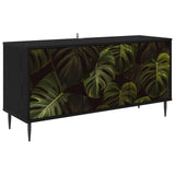 vidaXL Tv-meubel RHENEN 102 x 33 x 51 cm Zwart eiken Bewerkt hout