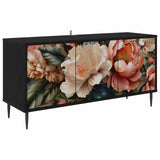vidaXL Tv-meubel RHENEN 102 x 33 x 51 cm Zwart eiken Bewerkt hout