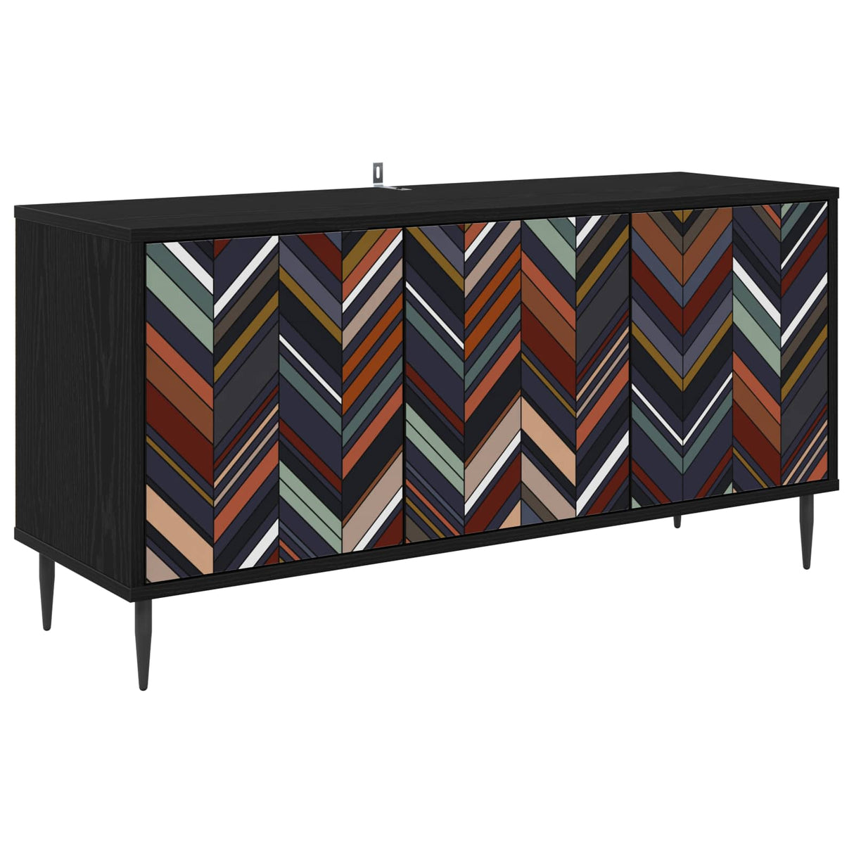 vidaXL Tv-meubel RHENEN 102 x 33 x 51 cm Zwart eiken Bewerkt hout