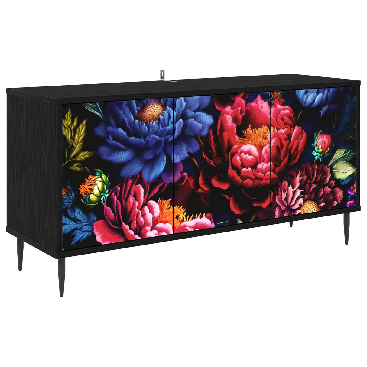 vidaXL Tv-meubel RHENEN 102 x 33 x 51 cm Zwart eiken Bewerkt hout
