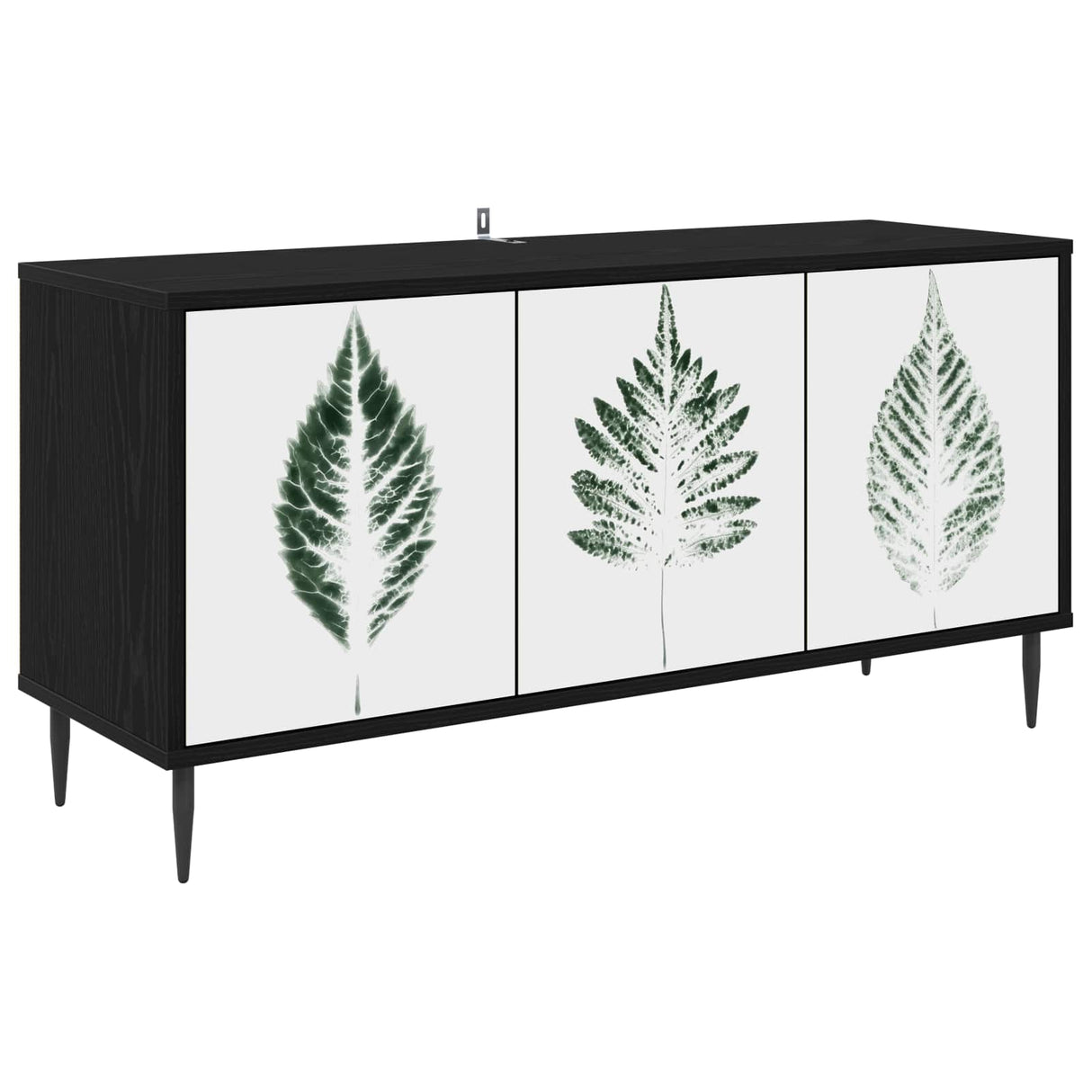 vidaXL Tv-meubel RHENEN 102 x 33 x 51 cm Zwart eiken Bewerkt hout